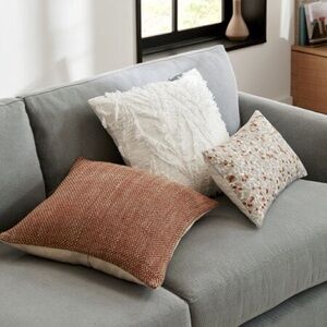 West Elm White Eyelash Throw Pillow Cover